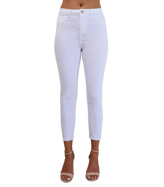 YONA - JEANS BLANC POCHE STRASS