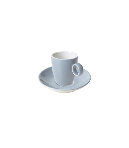Tasse à expresso et soucoupe Bart Color Cafe 6,5 cl - 11 cm Bleu clair Porcelaine 2 pièce(s)