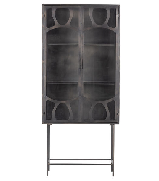 Vitrine Armoire - Métal - Noir - 181x81x41 - Gracious