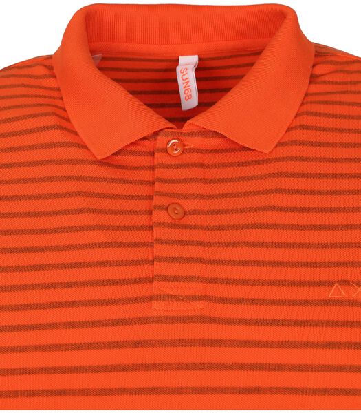 Polo Cold Dye Stripes Oranje