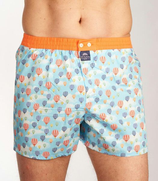 Wijde Boxershort air balloons turquoise