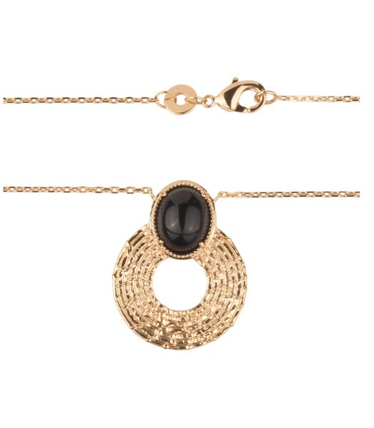 BLACK & GOLD Collier Texture Agate