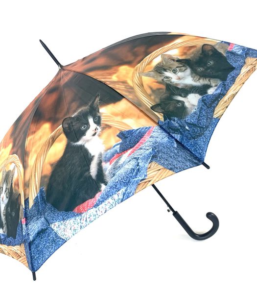 Parapluie Dame Long Ac Bébé Chat panier