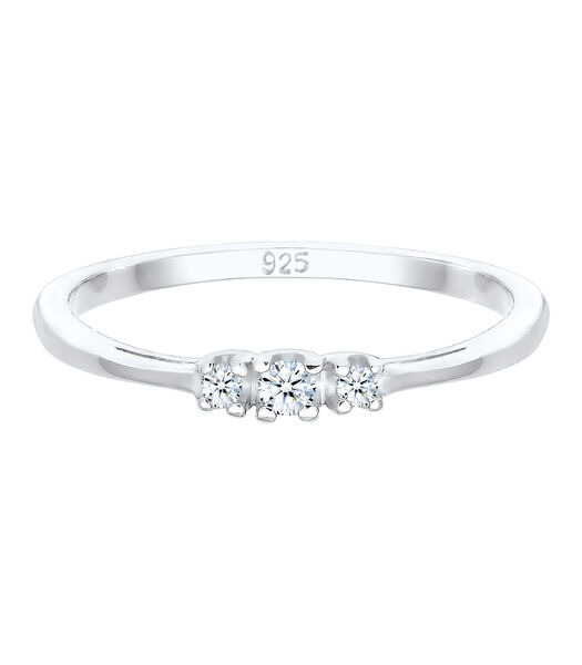 Ring Dames Verlovingsring Diamant (0.06 Ct.) Delicaat In 925 Sterling Zilver