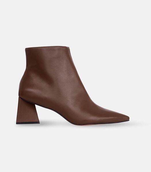 Bottines Femme Mabea Cuir de Chèvre - Talon Bloc 6,4 cm - Marron - Taille 37