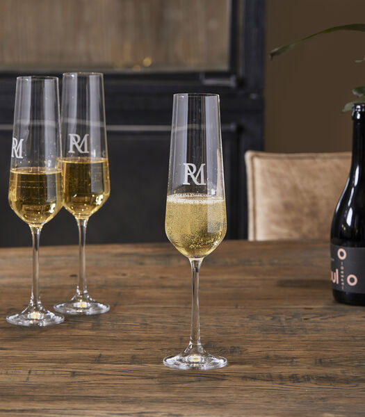Champagneglas RM Monogram Transparant - 200ML