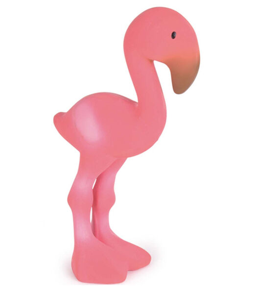 Hochet en caoutchouc naturel Flamant Rose