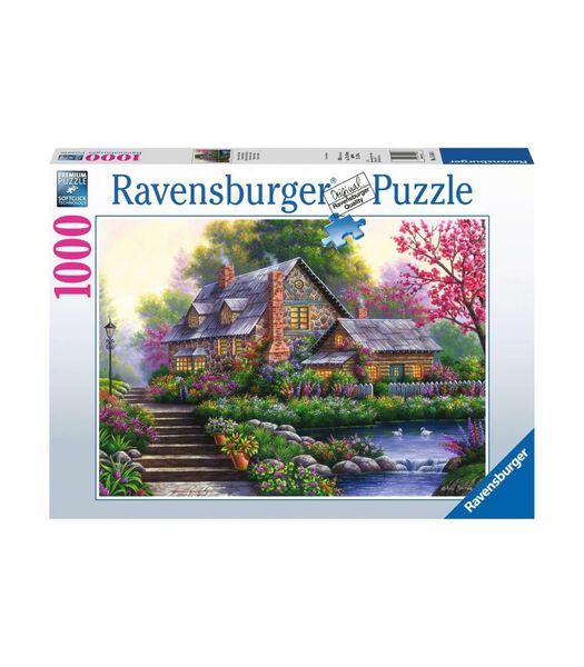 puzzel Romantische cottage - 1000 stukjes
