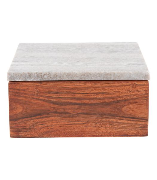 Woonaccessoire Storage Box Acacia - Bruin - 15x15x7.5cm