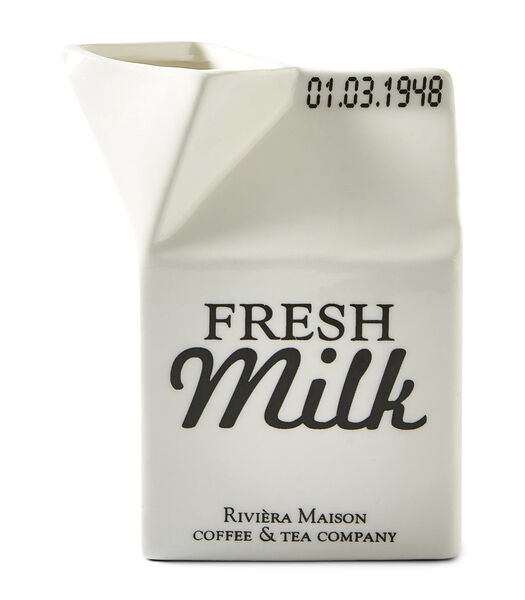 Pichet à lait, pot à lait avec texte - Carton Ja - Blanc - 1 pièce