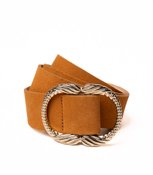 Ceinture Femme Cuir Camel 4 cm